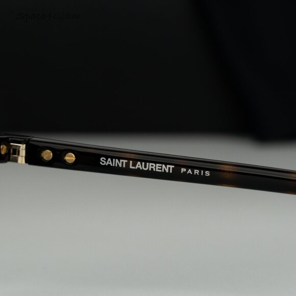 BRAND NEW Saint Laurent SL707 004 Gold Havana Blue Oval Unisex Sunglasses - Picture 7 of 10